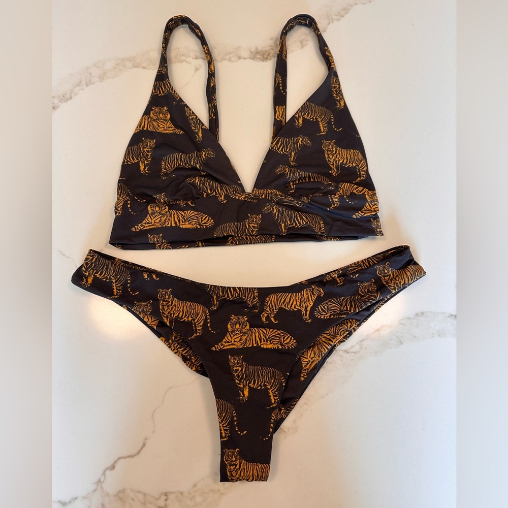 Boys + Arrows tiger print bikini set